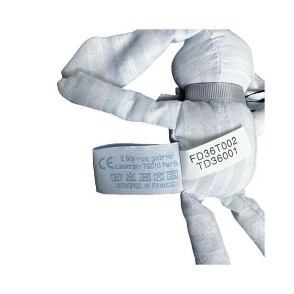 Tartine Et Chocolat striped bunny rabbit plush toy NWT Blue & White - Picture 4 of 10